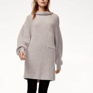 Black Aritzia sweater dress with turtle neck